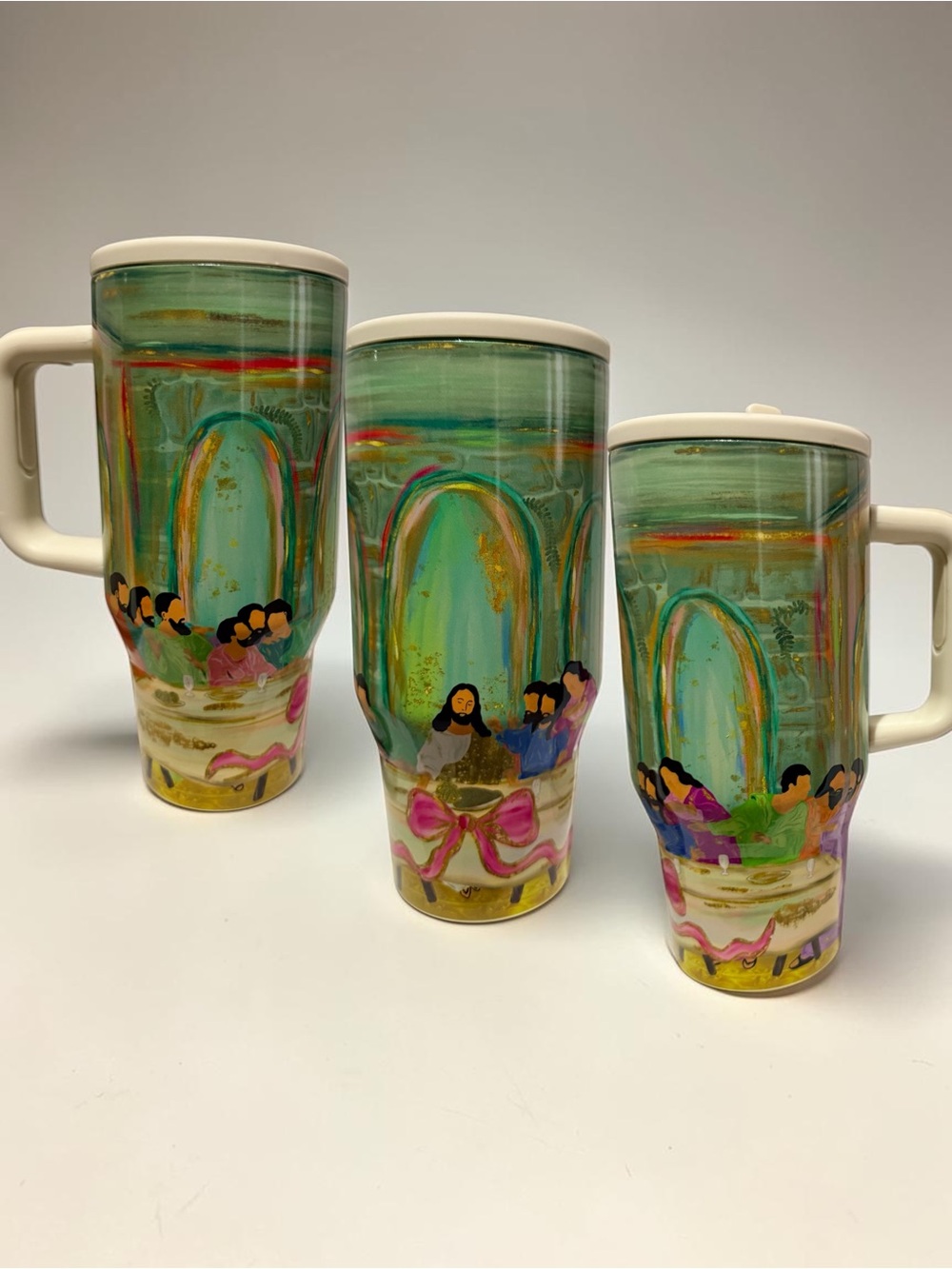 30oz Christian Last Supper Tumbler with Handle ✝️🎀
